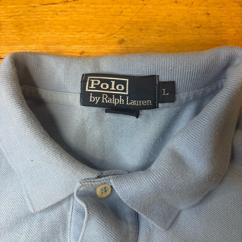 Polo Ralph Lauren Light Blue Men's Polo Shirt Size L Embroidered - Picture 3 of 4